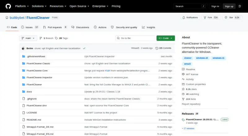FluentCleaner's own site