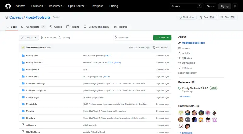 Frosty Mod Manager's own site
