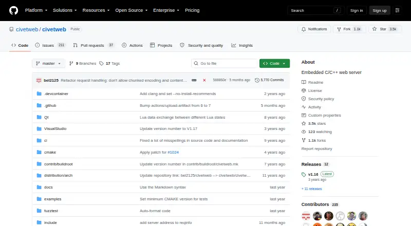 CivetWeb's own site