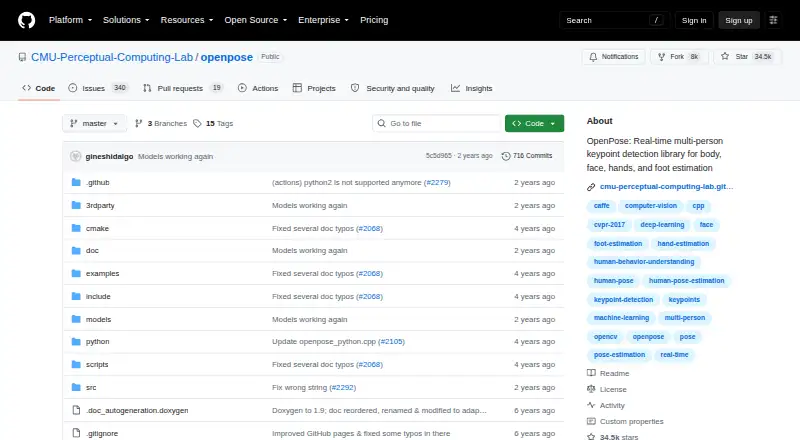 OpenPose's own site