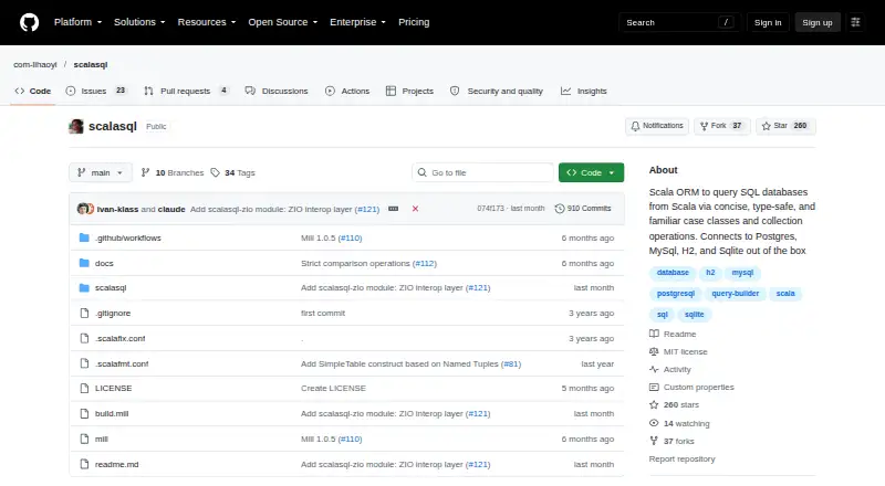 ScalaSql's own site