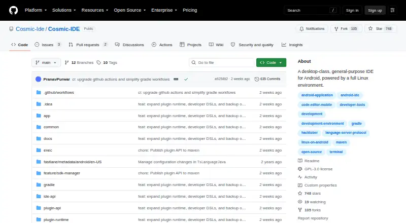 Cosmic IDE's own site