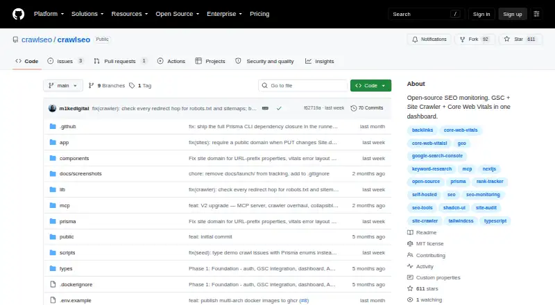 CrawlSEO's own site