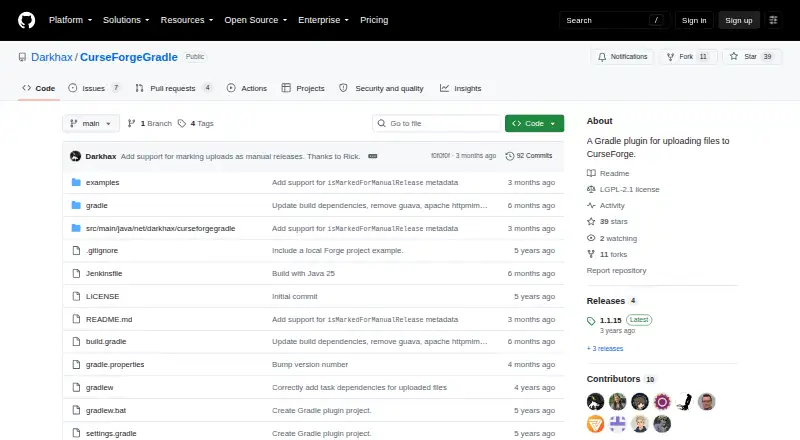CurseForgeGradle's own site