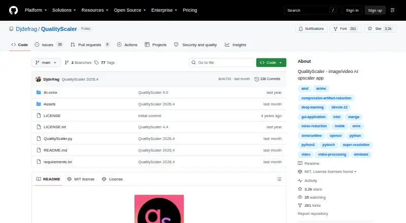 QualityScaler's own site