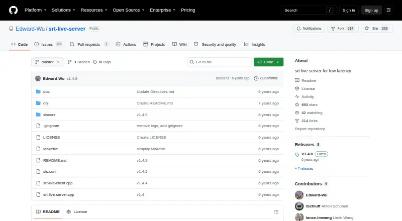 SRT Live Server's own site