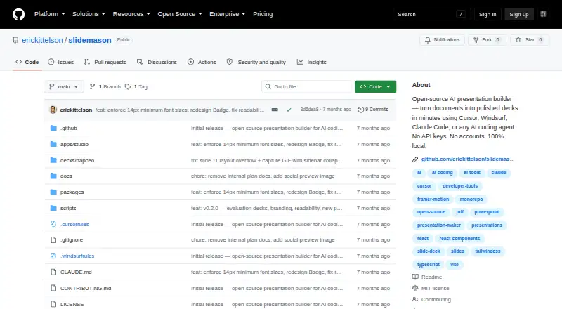 Slidemason's own site