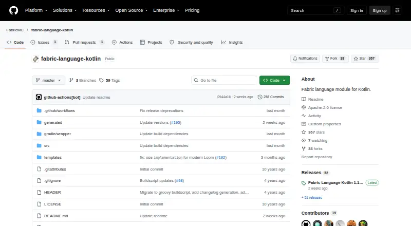 Fabric Language Kotlin's own site