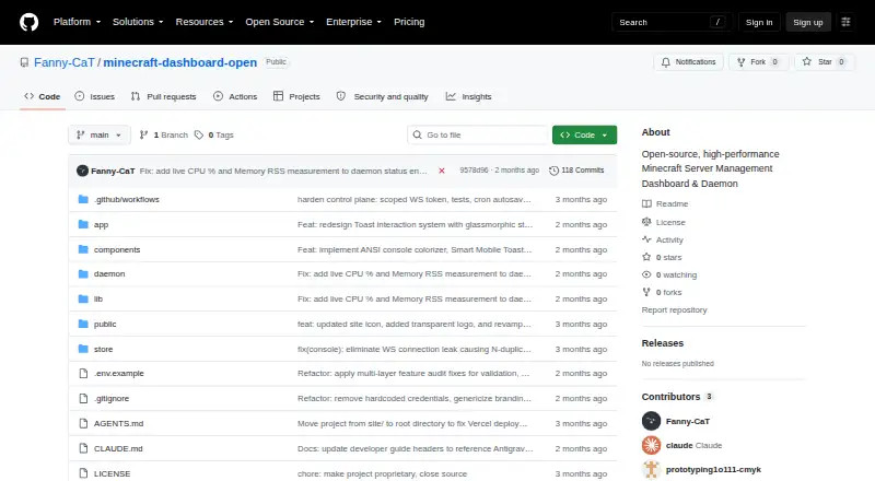 CraftControl Dashboard's own site