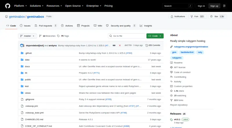 Geminabox's own site