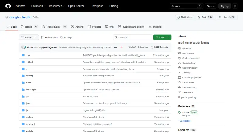 Brotli's own site