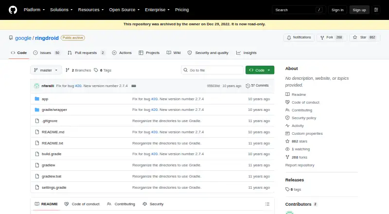 Ringdroid's own site