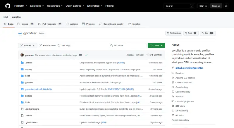 Intel gProfiler's own site