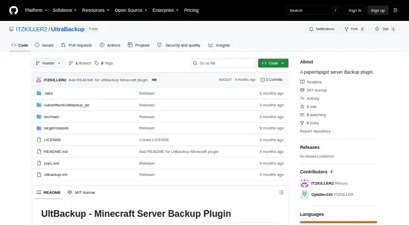 UltraBackup's own site