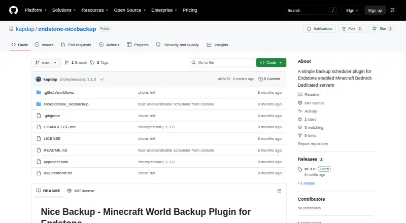 Nice Backup's own site