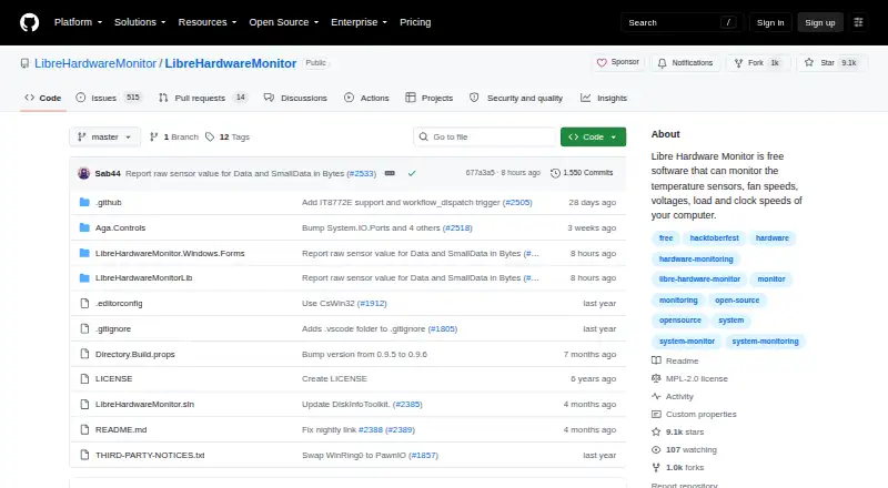 Libre Hardware Monitor's own site