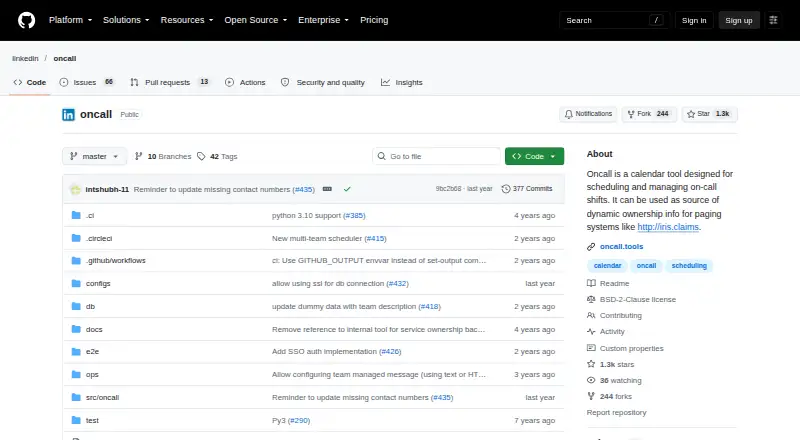 LinkedIn Oncall's own site