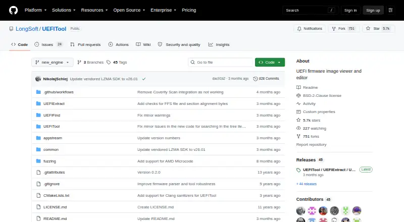 UEFITool's own site