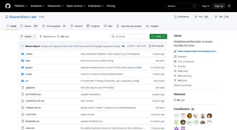 SimpleScreenRecorder's own site