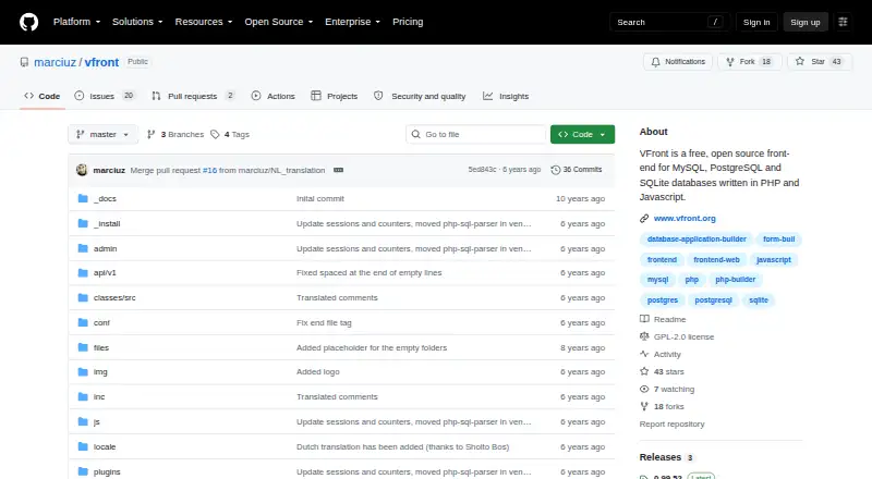 VFront's own site