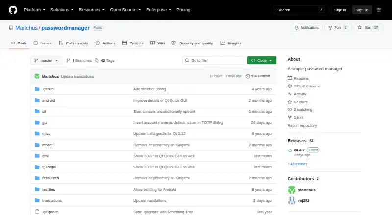 Martchus Password Manager's own site