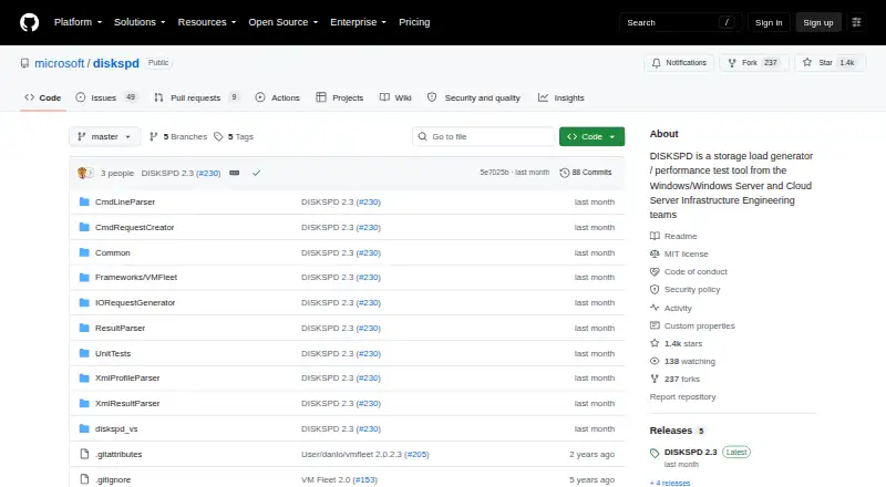 DiskSpd's own site