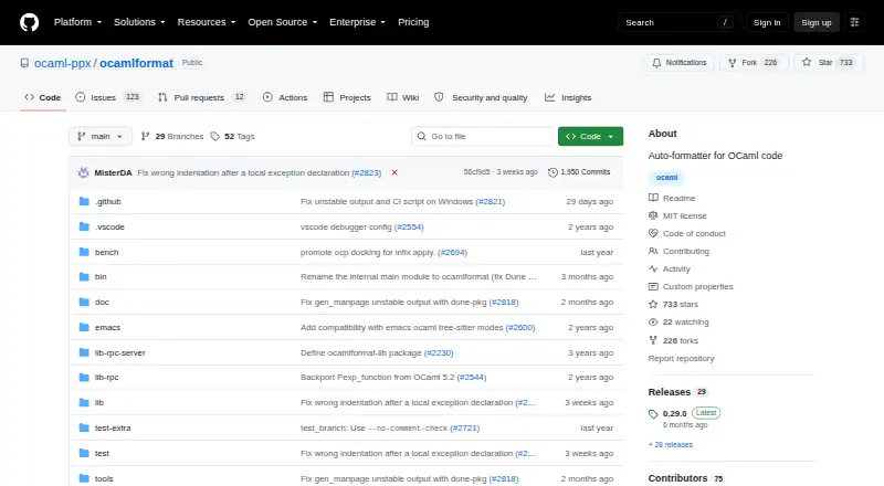 OCamlFormat's own site