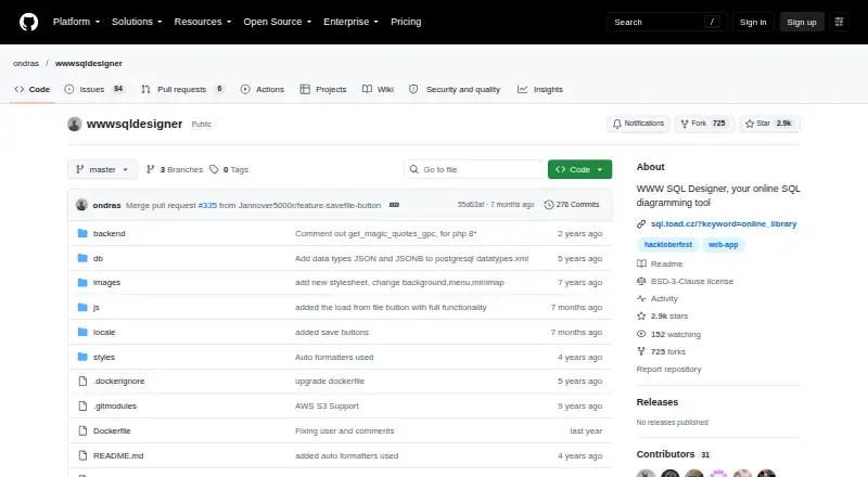 WWW SQL Designer's own site