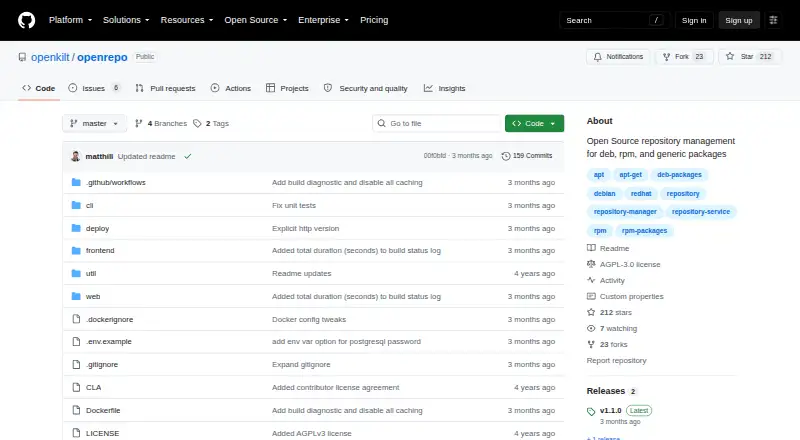 OpenRepo's own site