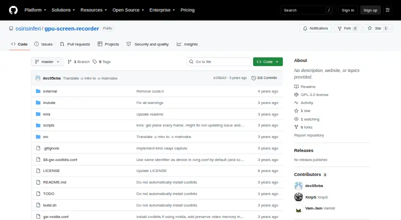 GPU Screen Recorder's own site