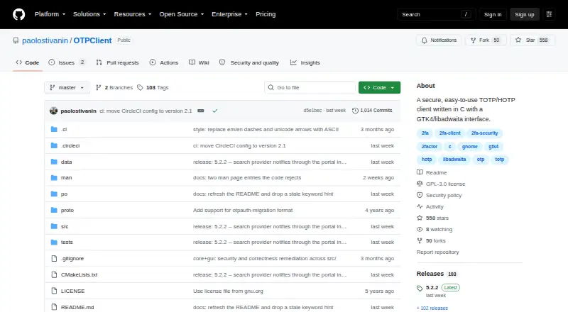 OTPClient's own site