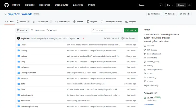 oxicode's own site