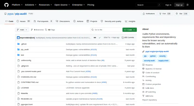 pip-audit's own site