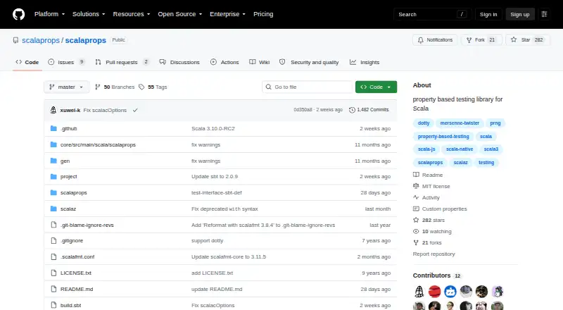scalaprops's own site
