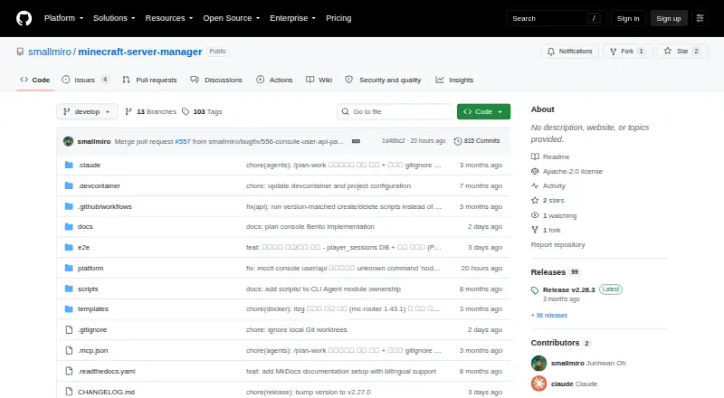 Minecraft Server Manager's own site