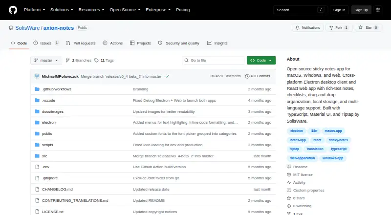 Axion Notes's own site