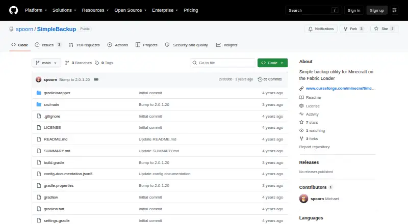 Simple Backup's own site
