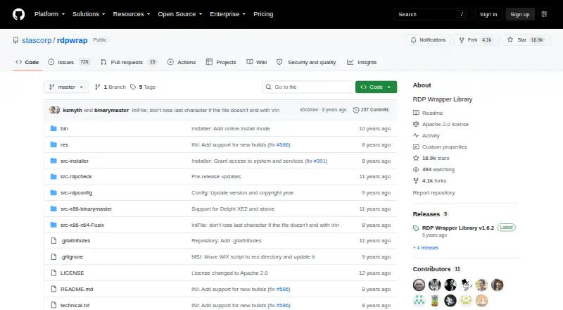 RDP Wrapper's own site