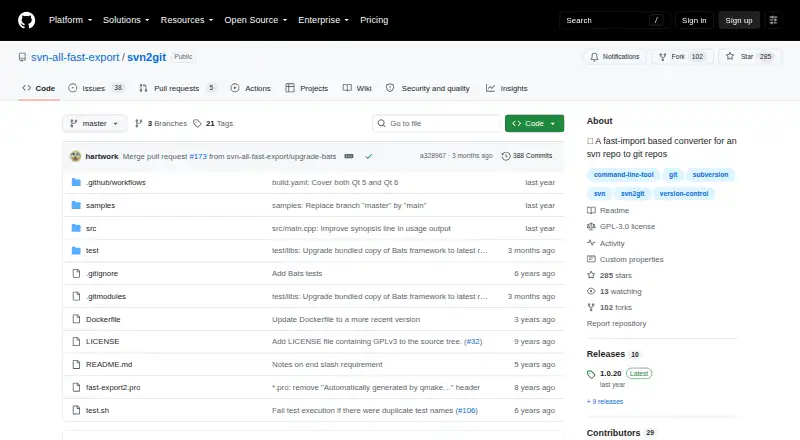 svn2git's own site