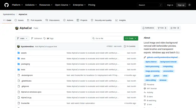 AlphaCut's own site