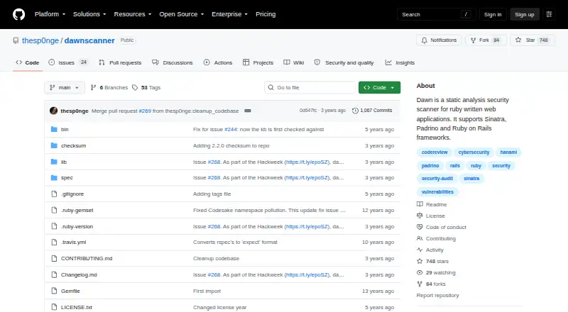 Dawnscanner's own site