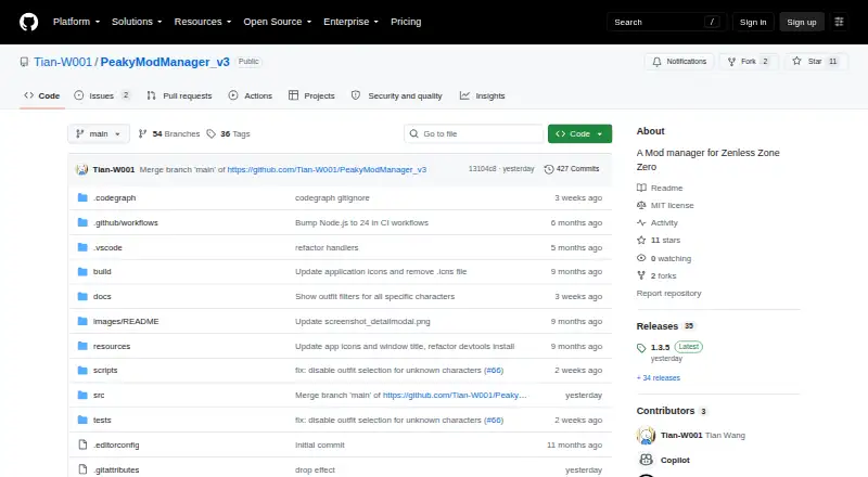 Peaky Mod Manager's own site
