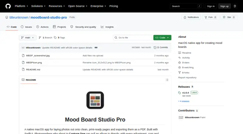 Mood Board Studio Pro's own site