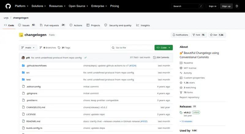 Changelogen's own site