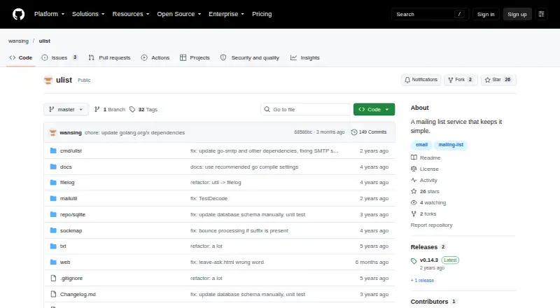 ulist's own site