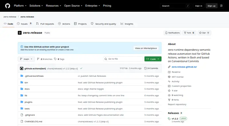 zero-release's own site