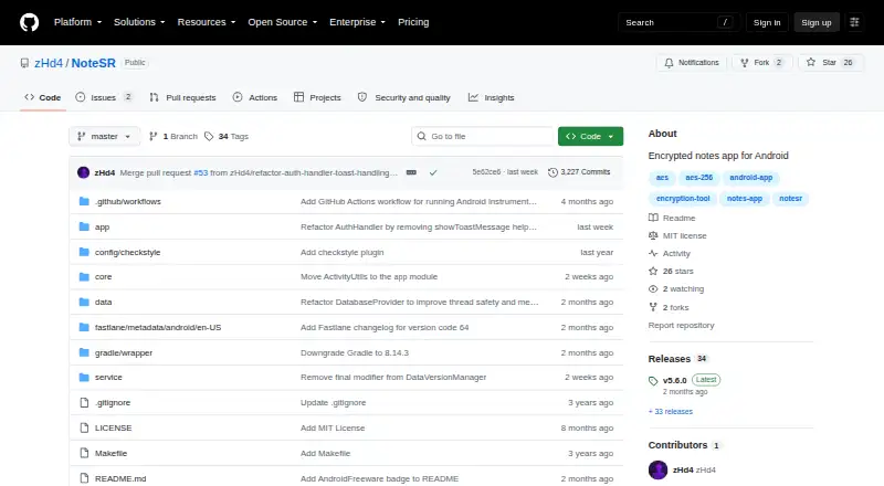 NoteSR's own site