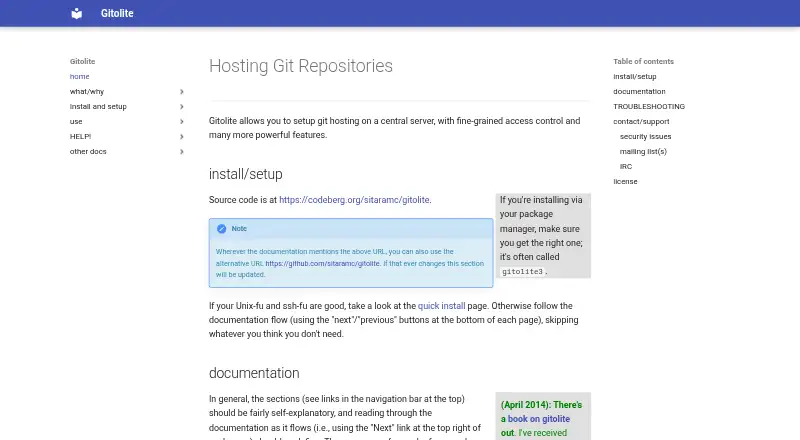 Gitolite's own site