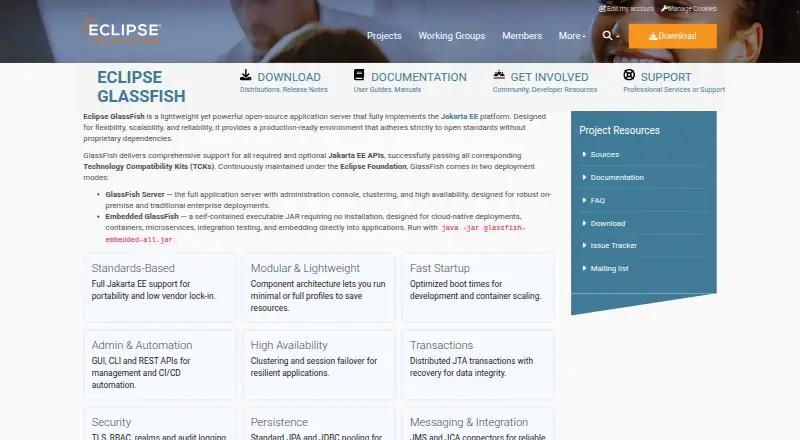 Eclipse GlassFish's own site