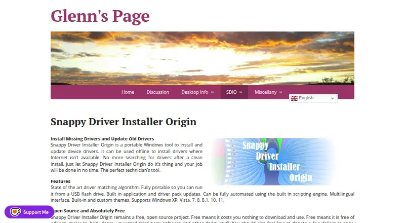 Snappy Driver Installer Origin's own site
